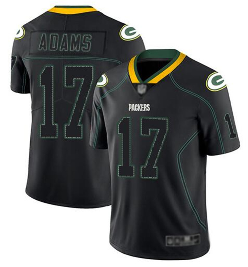 Men's Black Green Bay Packers ACTIVE PLAYER Custom Lights Out Color Rush Limited Stitched Jersey